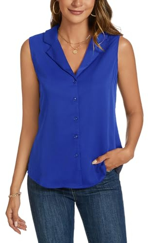 MINTLIMIT Women's Sleeveless Button Down Shirt Classic Collared Blouse Casual Work Blouses Top for Ladies 2025
