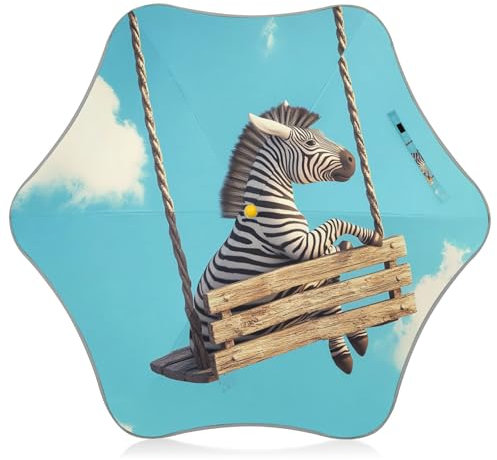 GAIREG Zebra Regenschirm mit abgerundeten Ecken, Regenschirm für Kinder, Mädchen, 88,9 cm, Baldachin