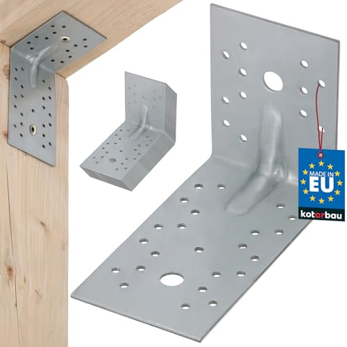 KOTARBAU® Lot de 12 raccords d'angle de 80 à 150 mm avec Nervure argentée, argenté, 100 x 150 x 80 mm