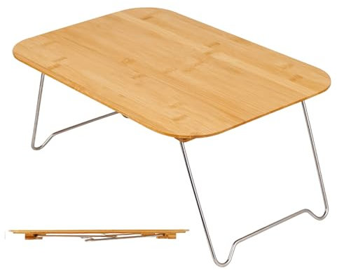 Scrivania esterna in legno - Robusto, leggero, economico e compatto | Tavolo in alluminio arrotolato, Tavolo Utility da viaggio, Set da picnic pieghevole , Organizzatore di borsa da cucina