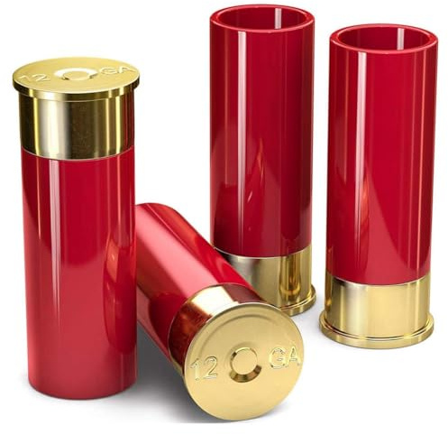 Aboiledy Vasos de chupito de 12 calibres, de tequila, de caza, para bodas, fiestas, cumpleaños, día del padre, duraderos, fáciles de usar, 9,2 x 3,2 x 3,6 cm