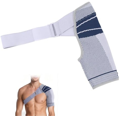 Verstellbar Schulterbandage, Schulterstütze, Linderung von Beschwerden nach dem Training, Stabilität für Schultern, schulterbandage für Herren und Frauen, passt links oder rechts Schulter, S/M