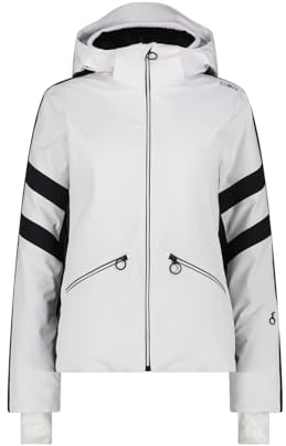 CMP Damen Skijacke aus Way-Stretch-Twill mit abnehmbarer Kapuze Bianco Gr. 40 aus Stretch-Twill mit Clima Protect, Kapuze & Schneefang. Leicht, warm & ideal für sportliche Wintertage.