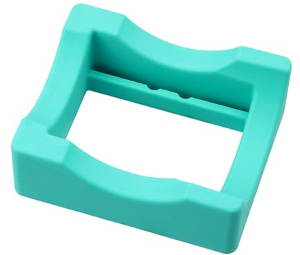 wellrun Small Silicone Cup Cradle for DIY Decals,Tumbler Holder with Built-in Slot,Anti-Slip Display Cup Holder for Mug,Glass,Beer Can,Wine Bottle(Cyan)