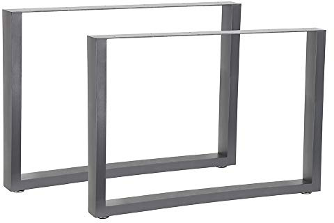 Mucola 2er Set Tischbeine 100x72 cm aus Stahl Grau – Robustes Tischuntergestell aus Metall – DIY Möbelkufen für Esstisch, Büro & Sitzbank Industrial Style