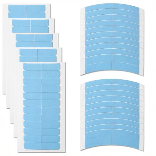 120 Stück Klebeband für Perücken Ersatztapes Klebestreifen | Doppelseitiges Klebekraft Haar Klebeband Blau Wig Glue Tape für Tape Perücke Haarverlängerungen, Blau