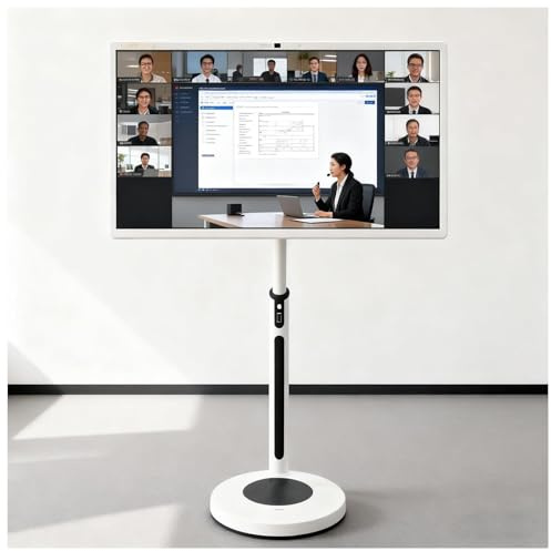 TV Intelligente Portatile 21,5/24/27/32 Su Rotelle Tablet Monitor Touch Screen Tutto in uno Con 8 + 128 GB,batteria 5-8 H,rotazione Completa per Ufficio Sala Classe(8+128GB(1080P),32IN)