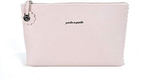 Pasito a Pasito. Neceser de Bebé Biscuit Pequeño. Bolso Organizador para Aseo e higiene del bebé. Práctico y cómodo de Llevar. Eco-Leather Tipo Vacuno Color Rosa. Medidas 26 X 17 X 8 cm.
