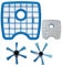 TeKeHom FC8066 FC8068/01 Filtro Hepa + cepillo lateral * 2 Set para Philips SmartPro Active FC8810/FC8820/FC8830/FC8832/FC8930 accesorio robot de aspiradora