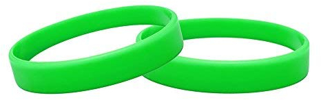 Braccialetti in silicone, confezione da 10 pezzi, taglie a scelta (verde)