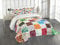 ABAKUHAUS Retro Tagesdecke Set, Patchwork Retro Style, Set mit Kissenbezügen Moderne Designs, für Doppelbetten 264 x 220 cm, Beige Mehrfarbig