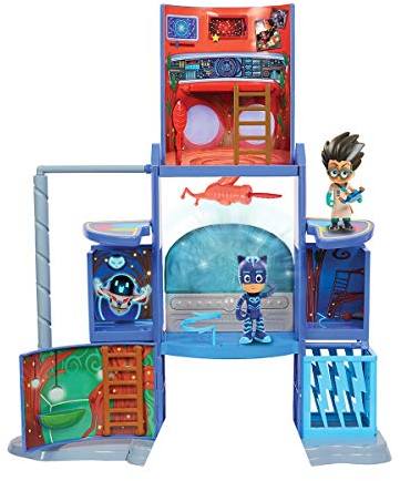 Simba PJ Masks Hauptquartier/Mission Control Spielset/mit Catboy und Romeo Figur/Pyjamaheld und Bösewicht/mit Licht und Sound/aufklappbar / 57cm hoch, für Kinder ab 3 Jahren