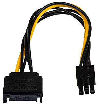 Akyga AK-CA-30 SATA Stecker auf PCI-E 6 pin Buchse Adapter Kabel 15cm