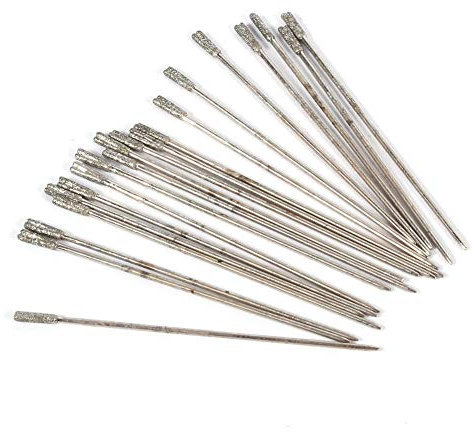 NIMOA Forets - 1mm Diamant Lapidaire Coated Forets Solides Bits Aiguille for Les Bijoux Agate, 20PCS