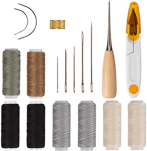 AIEX 18-teiliges Werkzeug für Lederreparatur, für Leder, Möbel, Teppich, Leinwand, Nähzubehör
