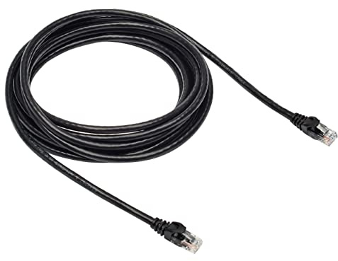 Amazon Basics RJ45 Cat 6 Ethernet Patch Internet Network Cable, 10Gbps High-Speed, 250MHz, Snagless, Gold-Plated Connectors, 15 Foot, Black
