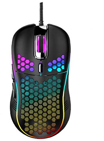 Hotaden Souris Filaire coloré Trou Lightweight Ruche Profession Gamers Gaming 7200dpi RGB Souris Creux