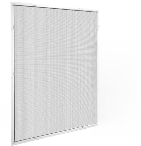ALOHA Fliegengitter für Fenster Alurahmen, Weiß, 100cm x 120cm | Insektenschutz, Spannrahmen, Selbstbausatz, ohne Bohren