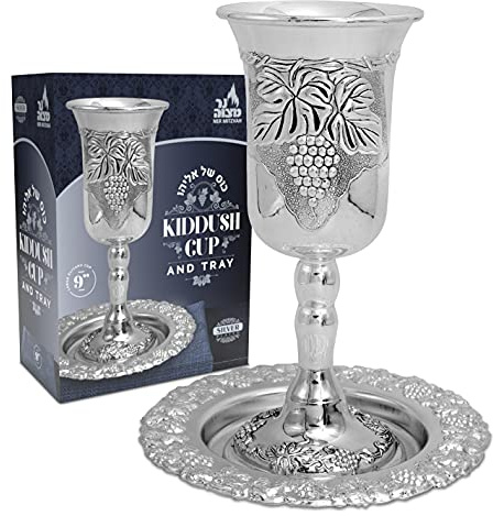 Ner Mitzvah Extra große Elijah-Tasse für Passover – Premium-Qualität, versilberter Elijah-Tasse – Passover Geschenke für Erwachsene