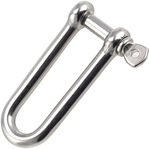 OPIOL QUALITY® Schäkel Lang Form Ø 12mm aus Edelstahl A4 V4A (1 Stück) Rundschäkel Verbinder Drehschäkel D-Schäkel Augenbolzen Drahtseil Seil Boot Säurebeständig Lange
