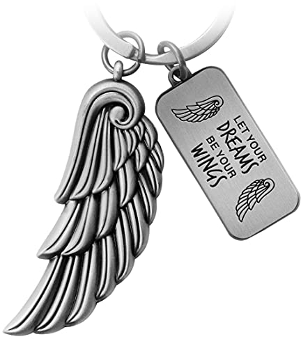 FABACH Engelsflügel Schlüsselanhänger Wing - Glücksbringer Schutzengel Feder Engel Schlüsselanhänger Flügel - Engelsflügel Anhänger Flügel - Let Your Dreams Be Your Wings