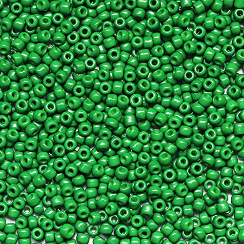 Bala&Fillic Grün Farbe 3mm Perlen zum Auffädeln 3600Stücke/100Gramm,8/0 Glasperlen zur Herstellung Schmuck, Armbändern, Halsketten und Ohrringen (Grün)