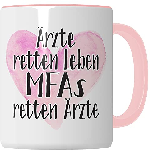 MFA Tasse, Ärzte retten Leben - MFAs retten Ärzte, Krankenschwester Geschenk, Arzthelfer Tasse Medizinische Fachangestellte Arzthelferin Kaffee-Becher (MFA)