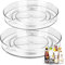 Kühlschrank Drehteller, 2 Stück Lazy Susan Drehteller Kühlschrank Organizer, Durchsichtig Drehteller für den Küchenschrank, 360 Grad Küche Drehbarer Gewürzhalter Schrank Organizer (Groß + Klein)