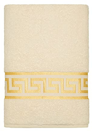Belle Arti Premium Mäander Handtücher Duschtücher Gästetücher Flauschige Frottee Baumwolle (100 x 150 cm, Beige)