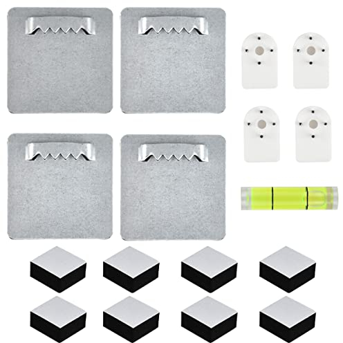 BUYGOO Appendiabiti Autoadesivo per Quadri 4PZ, Senza Fori, Supporti per Quadri e Specchi, Appendiabiti Adesivi per Immagini 2,5kg, Supporto per Specchio da Parete, Set di Fissaggio da Appendere