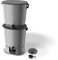 Skaza- Composteur de Cuisine en Plastique Recyclé - BOEssential Set+Base 15,3L Light Gris