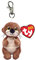Ty Beanie Bellies Clips Bague Porte-clés en Peluche, Mitch la Loutre avec Yeux dorés pailletés, Animaux en Peluche avec Ventre Doux 12 cm T43101