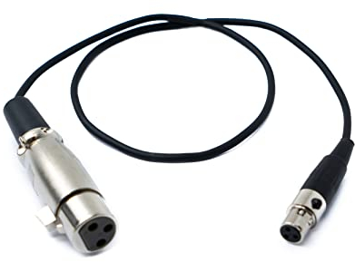 System-S Cavo audio 50 cm Mini XLR 3 poli femmina a XLR 3 poli femmina adattatore nero
