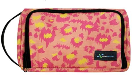 Sugar Medical Isolierter Diabetes-Insulin-Stift-Organizer, Diabetiker-Reisetasche für Insulinstifte, Glukosemesser & Zubehör mit Eisbeutel (Wild Pink)