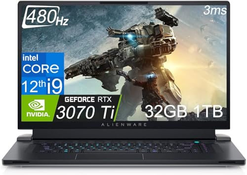 Alienware x17 R2 17.3 480Hz FHD (Intel 12th Gen Core i9-12900H, 32GB DDR5 RAM, 1TB PCIe SSD, NVIDIA GeForce RTX 3070 Ti 8GB) Gaming Laptop with RGB Backlit, WiFi 6E, Thunderbolt 4, HD Webcam, Win 11