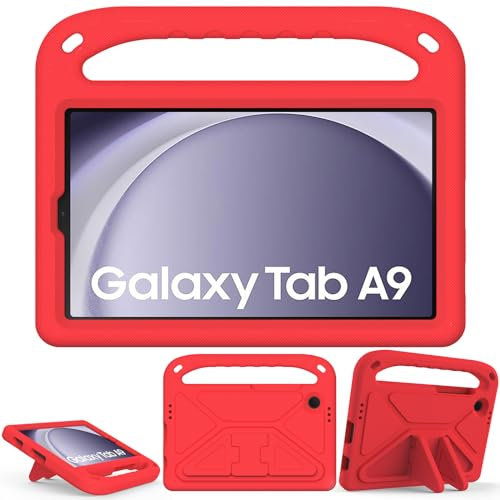 XunyLyee Kids Case for Samsung Galaxy Tab A9 8.7/ Galaxy Tab A11 (8.7 inch) 2025 SM-X110/ SM-X115/ SM-X133/SM-X135 Cover, Red