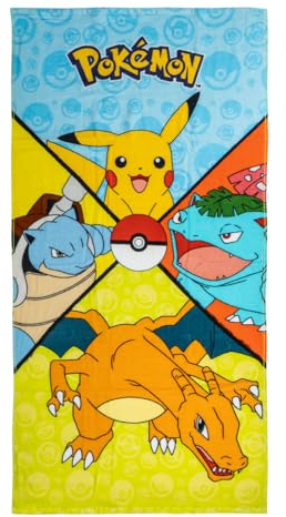 CERDÁ LIFE'S LITTLE MOMENTS Pokémon Kinderhandtuch, Mehrfarbig, 70 x 140 cm, aus 100% Baumwolle, 320 g/m², kleines Handtuch, Pokémon-Druck, Originalprodukt, entworfen in Spanien