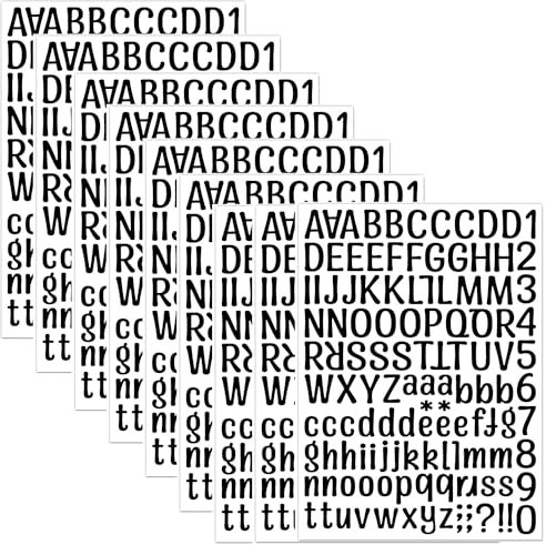 Letter Stickers,8 Sheet 1 Inch Sticky Capital Alphabet Stickers + Vinyl Small Letter Stickers + Self Adhesive Number Sticker Personalised Name Stickers for Scrapbooking Craft Poster Cards Mailboxes