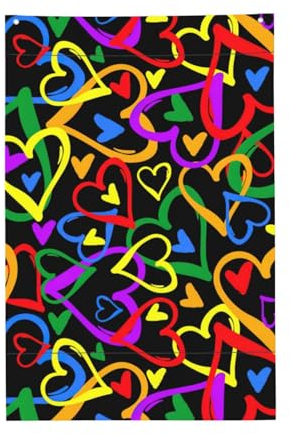 Wurton Gay Pride Regenbogen-Druck, Gartenflagge, einseitig, 6 x 0,9 m, Poster, saisonale Flaggen, Deck, Terrasse, Veranda oder Veranda