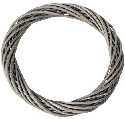 Grapevine Wreath Frame for Crafts Natural Rattan Base Form Farmhouse Garland Making Supplies for Spring Summer Fall Winter Christmas Wreaths Decorations for Front Door (Grey, 10 inch / 25cm)