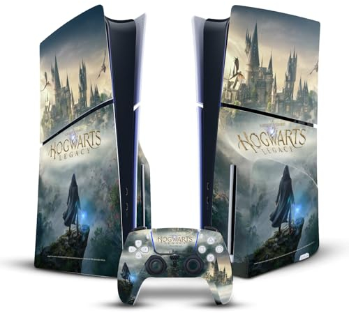 Head Case Designs Offizielle Hogwarts Legacy Wichtige Kunst Grafiken Vinyl Haut Gaming Aufkleber Abziehbild kompatibel mit Sony Playstation 5 PS5 Slim/Pro Disc Edition Console & DualSense Controller
