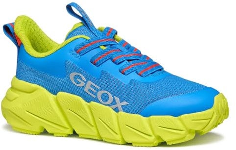 Geox J FLEXYPER Fast Boy, Zapatillas, Royal/Lime, 37 EU