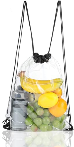 Johiux Festival Durchsichtige Tasche,Clear Bag Festival,Festival Rucksack Turnbeutel Wasserdicht,Transparente Sportbeutel