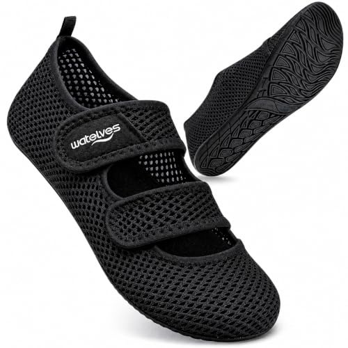 WateLves Chaussures de Bain d'eau Femmes Hommes Natation Plage Aquatiques Séchage Rapide Respirable Surf Piscine Plage Unisexe-A