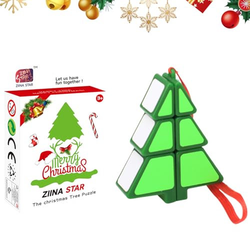 BRTNUP Weihnachts Mini Speed Cube Schlüsselanhänger, Würfel und Puzzle, Mini Original Zauberwürfel für Kinder und Erwachsene