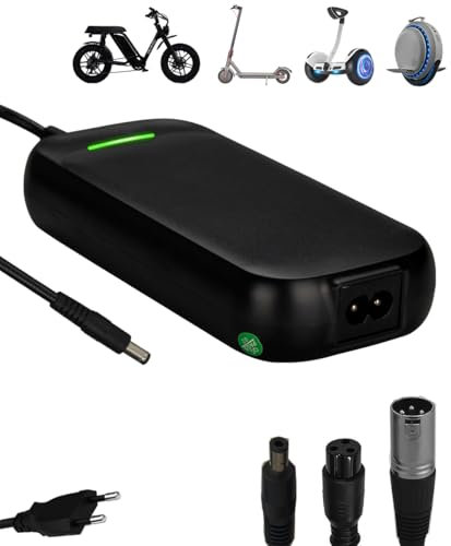 Xietongpo 48V Ladegeräte für Scooter 54.6V 2A E Scooter Ladegeräte mit 4 Anschlüssen Hoverboard Ladekabel für Elektrofahrräder Akkuladung, Universal 48 Volt Elektroroller Ladegerät