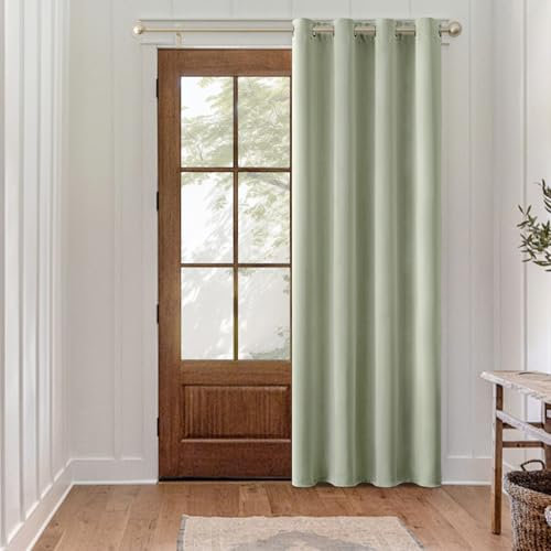 MIULEE Tende Oscuranti per Interni 1 Pezzi 140x290 CM, Tenda Verde Salvia Coprente Termiche Isolanti per Interno con Anelli, Tenda Oscurante Finestra Camera da Letto Salotto