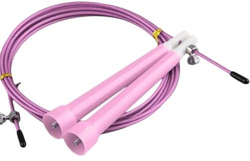 Skipping Ropes For Adults Jumping Rope, Steel Wire Rope, Adjustable High Speed Handle, Jumping Rope Cross Training Exercise Skipping Rope(Pink)