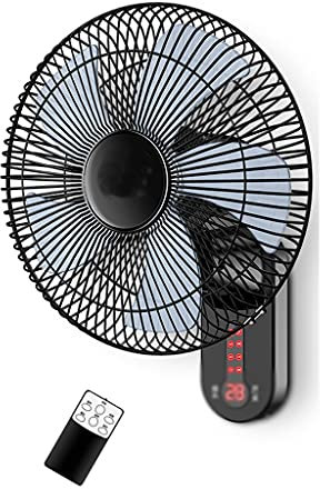 OLSKFUH Ventilador De Pared Grande De 16 Pulgadas, 3 Archivos, Ventilador Eléctrico De Pared, Ventilador De Pared Silencioso para Uso Comercial E Industrial, con Control Re,Black-Style 1
