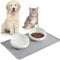 Cat and Dog Feeding Mat, Non-Slip Cat Food Mat - Waterproof Silicone Pet Feeding Mat for Cats and Dogs, Large 48x30cm, Durable Pet Placemat for Food and Water Bowls, Easy to Clean, Non-Toxic, Gray